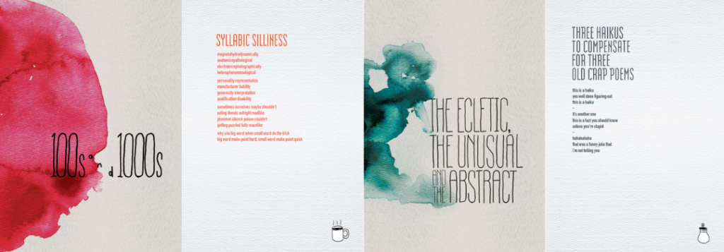 Pages from The Divine Word for a Different Universe, the debut poetry collection by 18-year-old poet Robyn Robinson.
